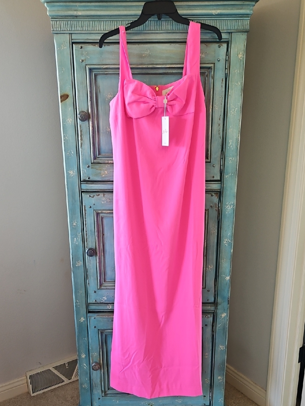 NWT Lilly Pulitzer Hot Pink Bria Maxi Dress with Bow Detail SOLD OUT ELSEWHERE